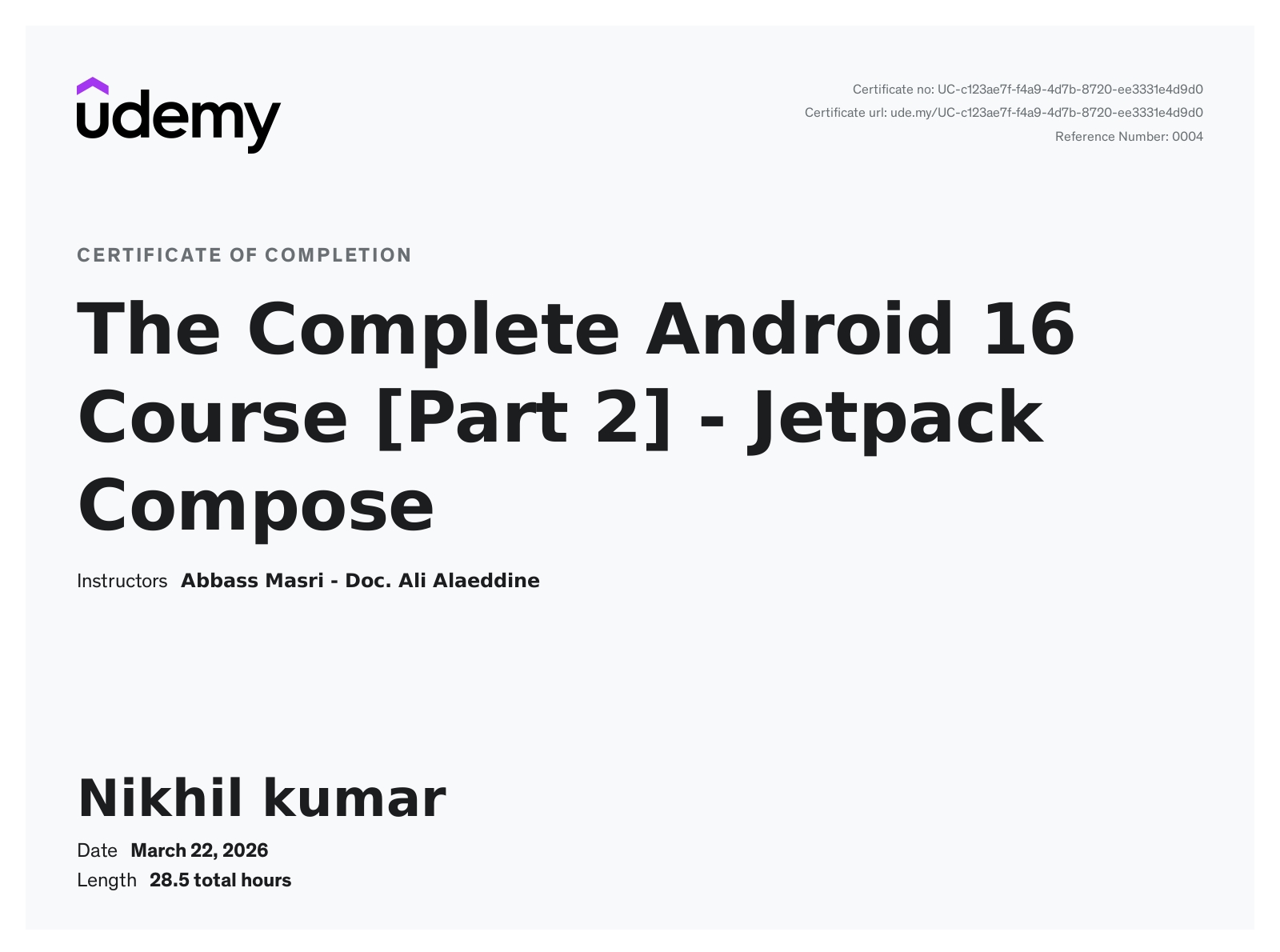 Jetpack Compose Certificate